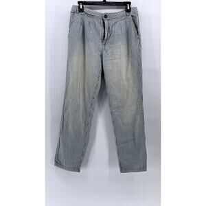 WE THE FREE Women's Blue-White Striped Regular-Fit Slim-Leg Jeans SZ 27